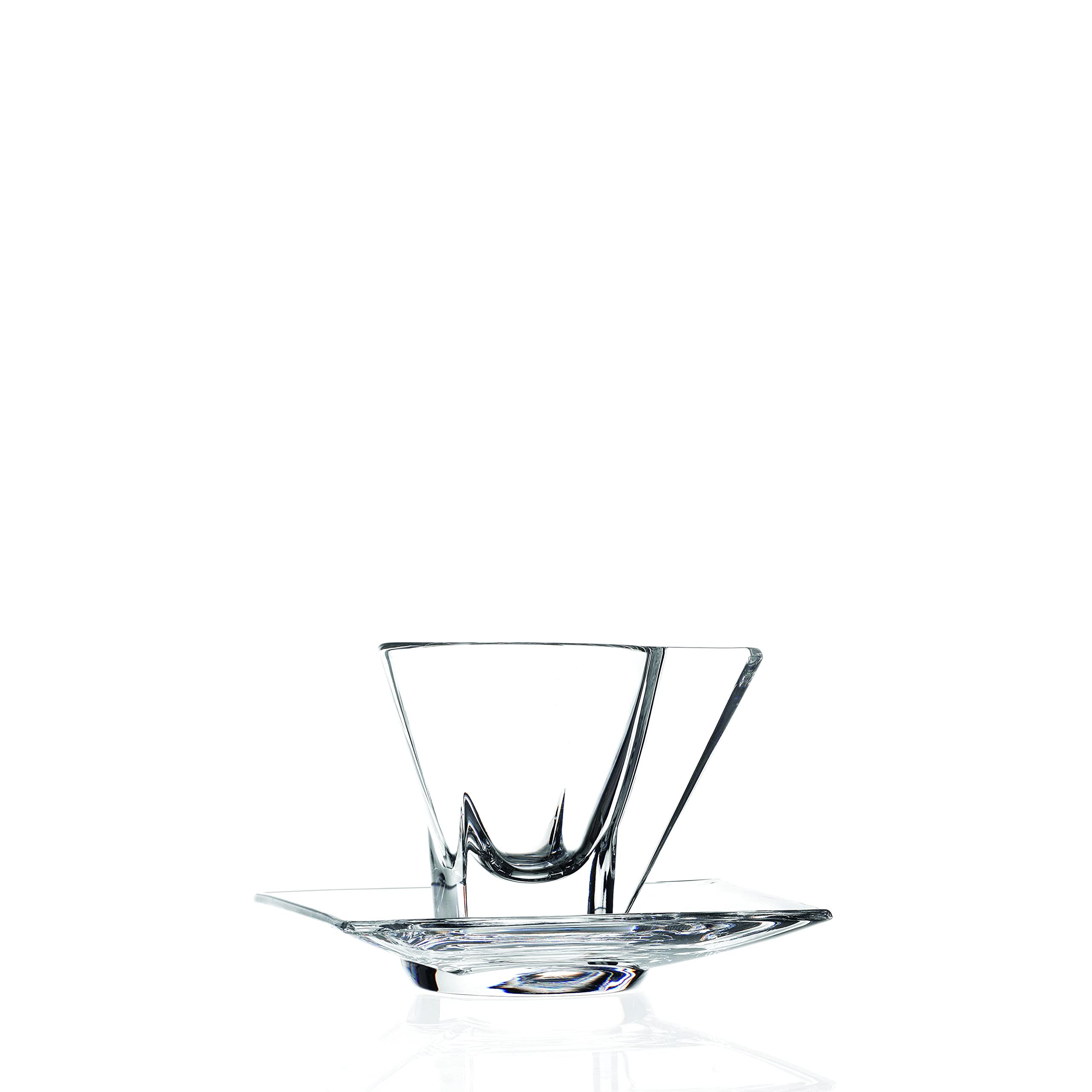 Barski Glass - Cappuccino Cups With Saucers - 6.4 Oz - Glass Coffee Mug And Saucer - For Specialty Coffee Drinks - Latte - Caf